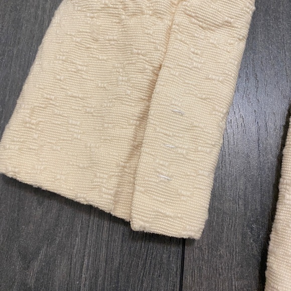 Moschino Vintage Cream Wool Coat Size 8 - Picture 6 of 15